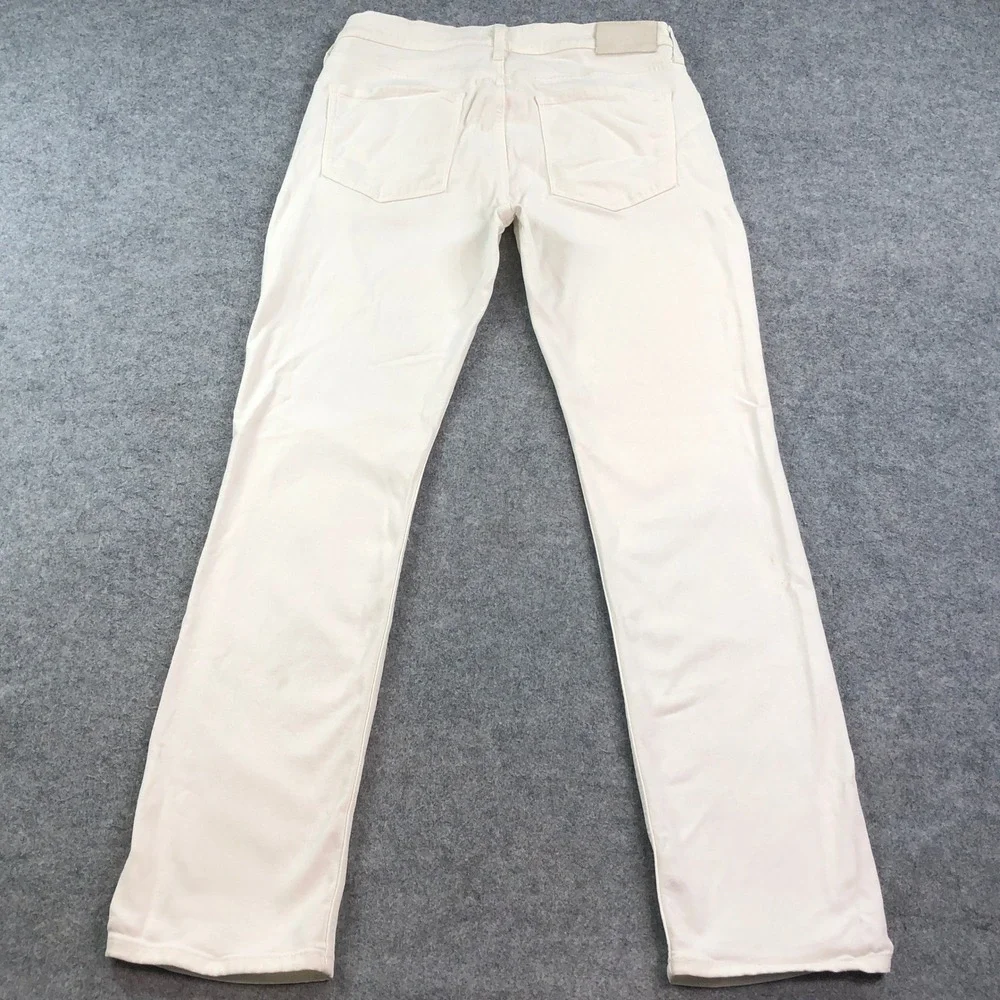 PAIGE FEDERAL Mens Jeans 32x33 Slim Straight Leg Off-White Stretch Mid Rise